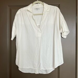 Madewell White Short Sleeve Blouse